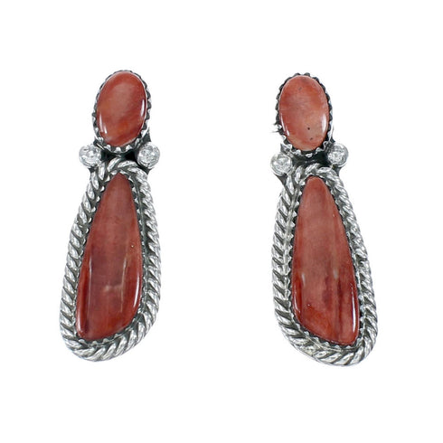 Oyster Shell Genuine Sterling Silver Navajo Post Earrings JX130963